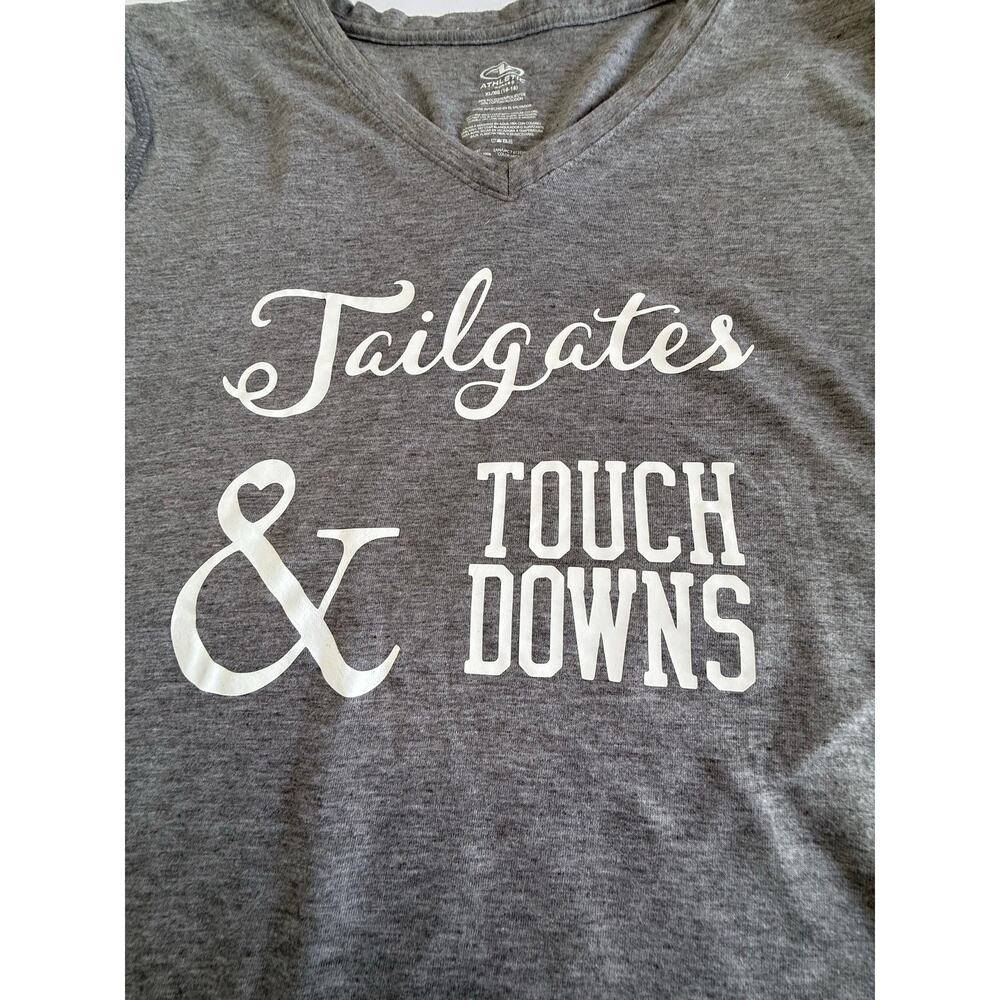 SKU3092 Athletic Works Women Size XL "Tailgates & Touchdowns" Gray  T-Shirt